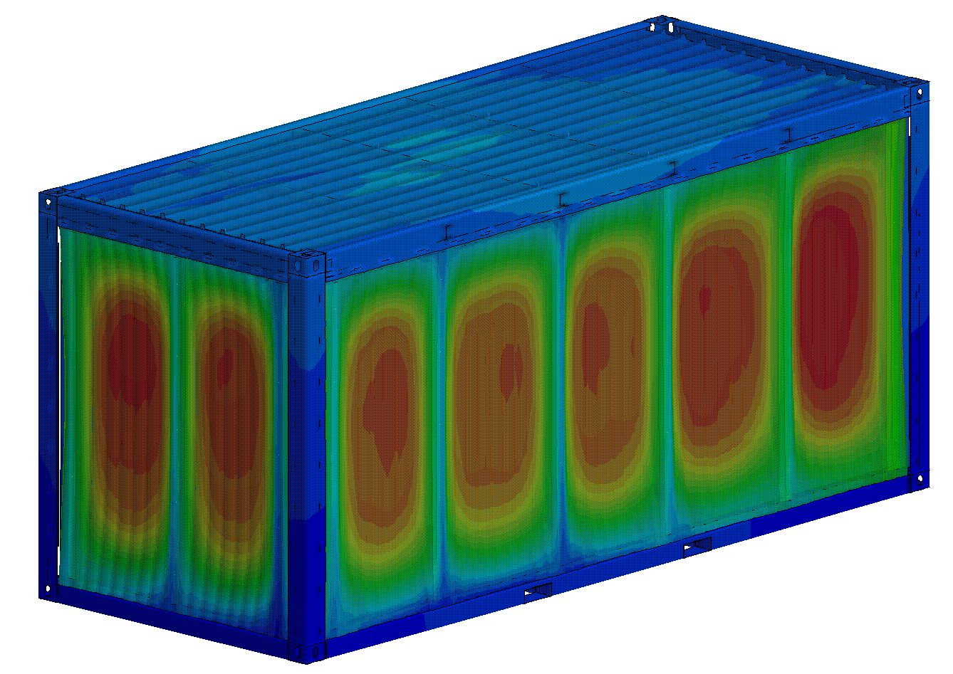 FEM-Simulation Container unter Explosionslast